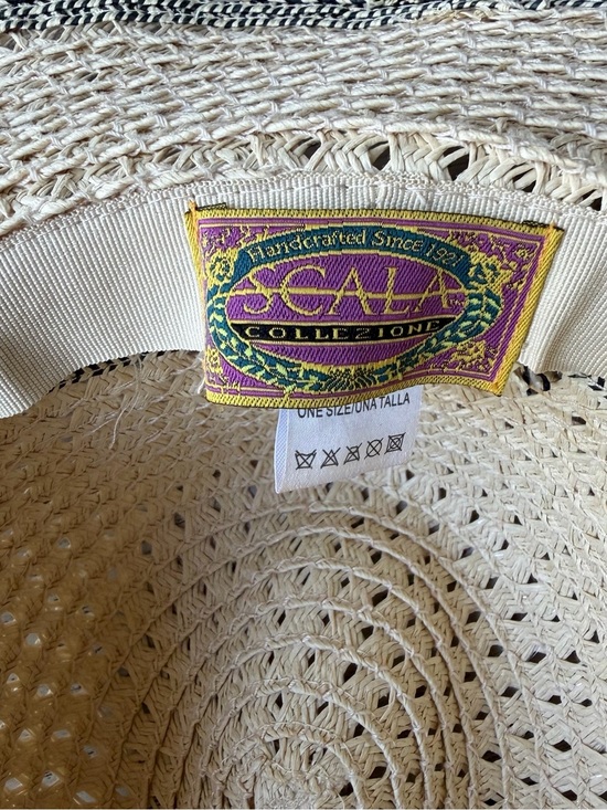 Scala Cream Woven Straw Hat with Colorful Logo Patch 100% paper one size main image 5